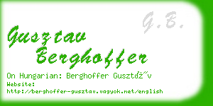 gusztav berghoffer business card